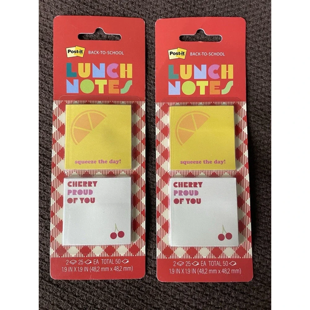 Post-it Sticky Notes Back-to-School Class Notes & Lunch Notes lot 9 packs